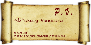 Páskuly Vanessza névjegykártya